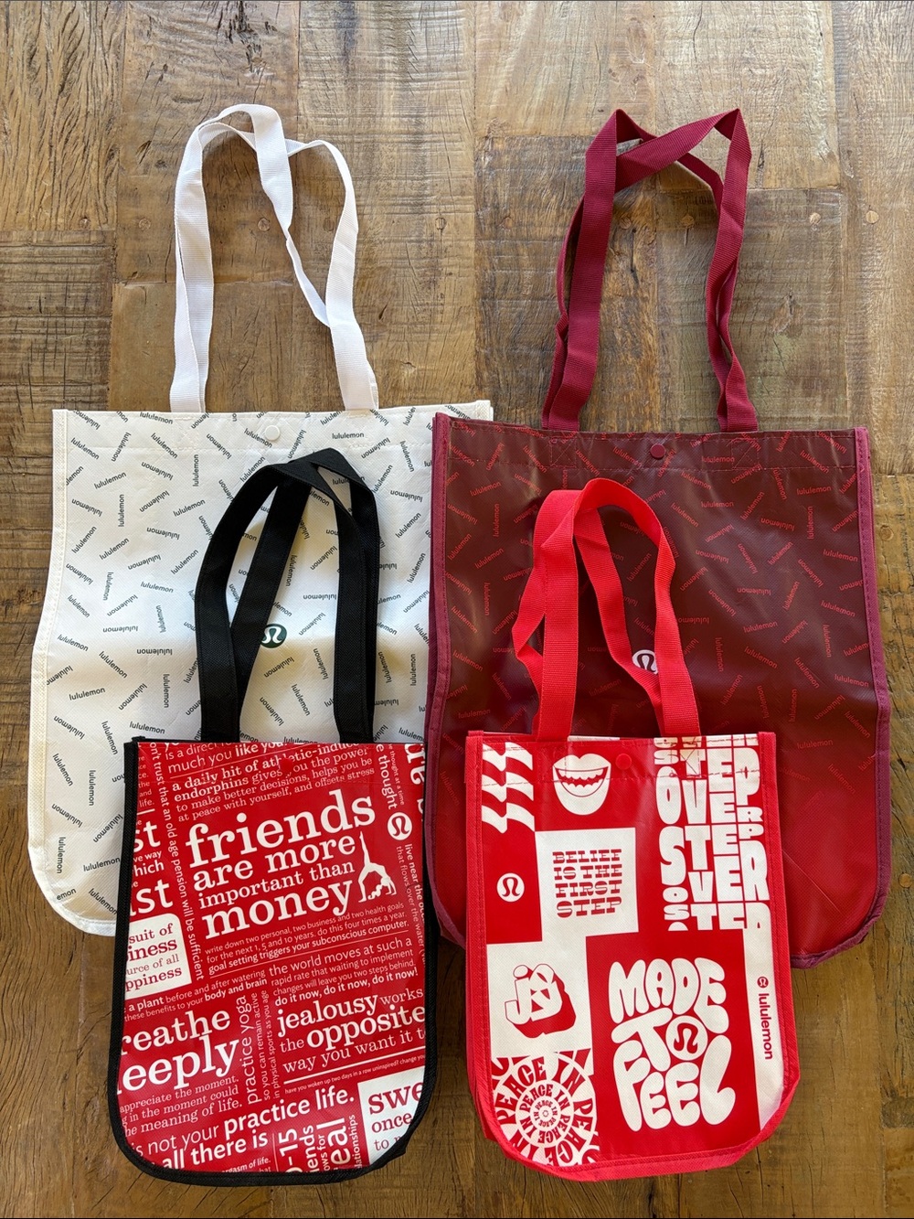 lululemon athletica Bundle of 2 Large Totes & 2 Small Totes (4 bags total)